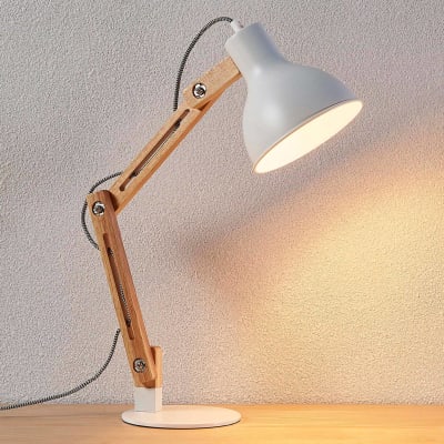 Lampe à poser en bois marron