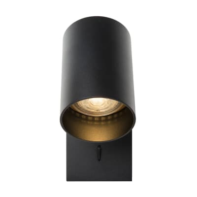 Lampe murale en métal, noir, 12 cm