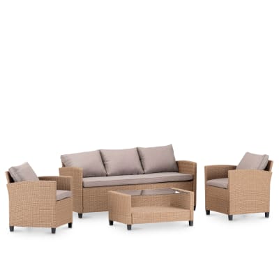 Ensemble de 2 fauteuils et canapé 3 places avec table basse