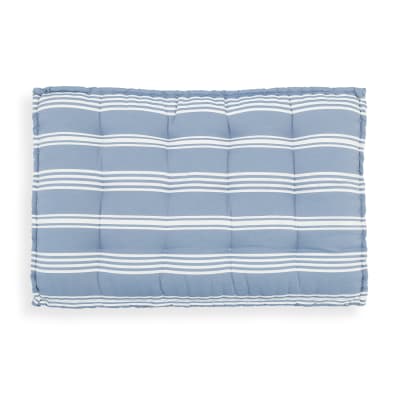 Coussin de sol / palette 120x80x10 cm rayures bleues