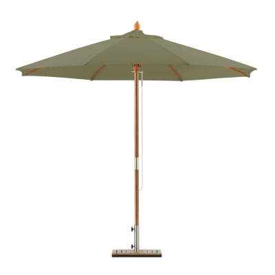 Parasol en bois rond diamètre 3m taupe  - habana