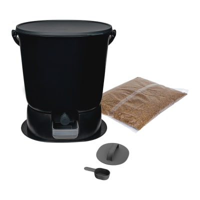 Composteur Bokashi en Plastique recyclé, noir, 15,3L +1Kg Activateur