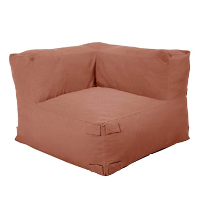 Fauteuil d'angle pour canapé modulable terracotta
