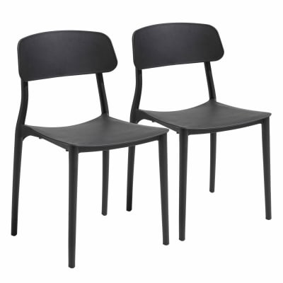 Lot de deux chaises en polypropylène noir