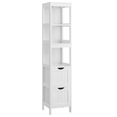 Meuble de salle de bain sur pied de rangement table de chevet blanc