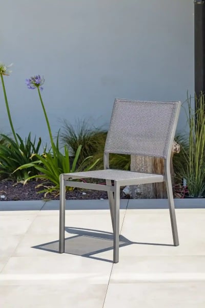 Lot de 2 chaises de jardin en aluminium et toile plastifiée