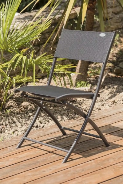 Lot de 6 chaises en aluminium et toile plastifiée