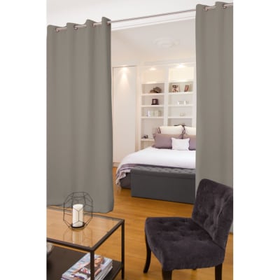 Rideau phonique séparateur pièce oeillet gris mc740 135lx250h