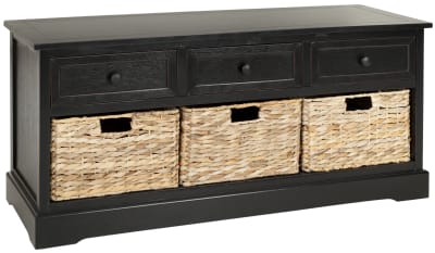 Meubles de rangement en bois de pin, noir