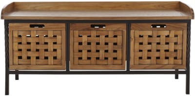 Banc en legno di pino/mdf/ferro, chêne