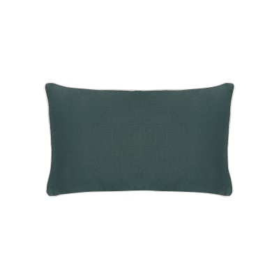 Housse de coussin matelassé en lin vert foncé 30x50