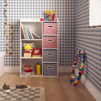 Meuble rangement enfant 2 paniers roses