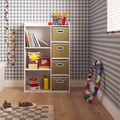 Meuble rangement enfant 4 paniers fibre naturelle