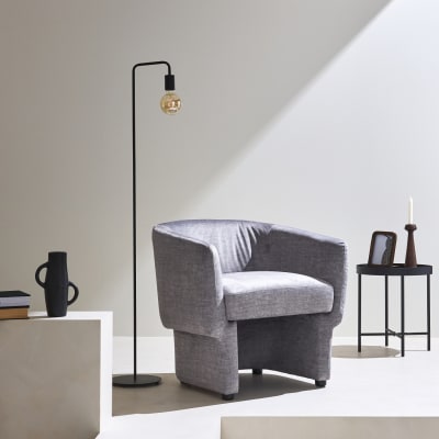 Fauteuil relax aux formes arrondies gris clair