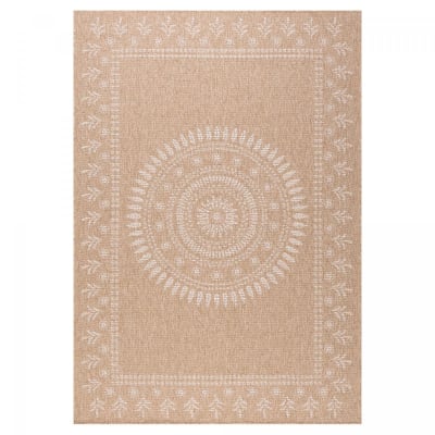 Tapis exterieur 160x230 beige, blanc