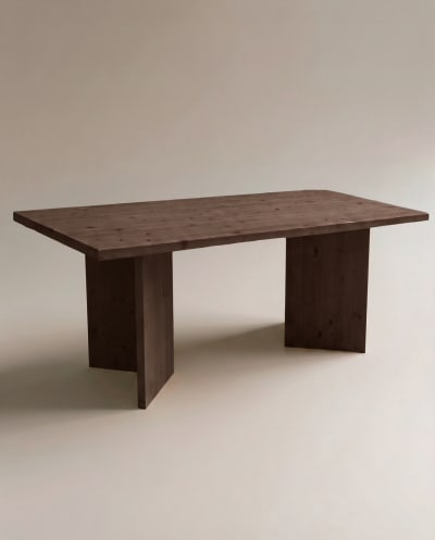Table de salle à manger en bois de sapin marron 160x75cm