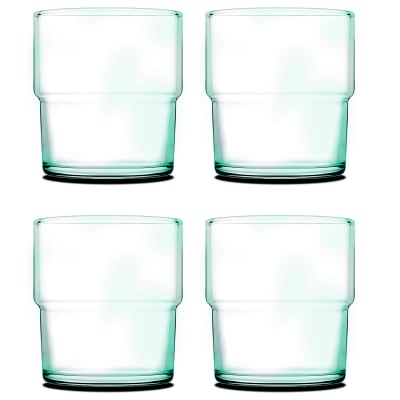 Set de 4 verres à eau en verre recyclé bistrot 30cl