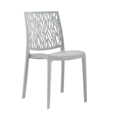 Lot de 6 chaises en polypropylène renforcé de fibre de verre gris