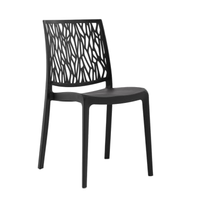 Lot de 6 chaises en polypropylène renforcé de fibre de verre noir