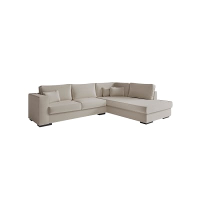 Canapé d'angle xxl 6 places en tissu - beige - angle droit