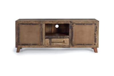 Meuble tv en bois récupéré et métal