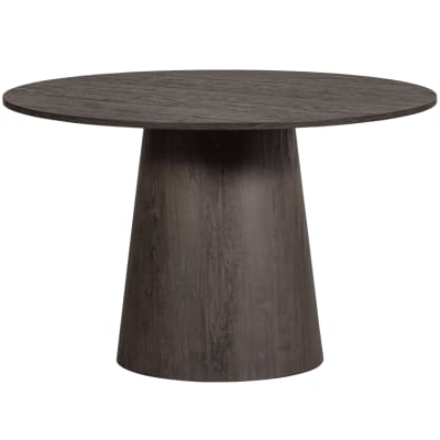 Table à manger ronde en mdf 4 personnes marron foncé