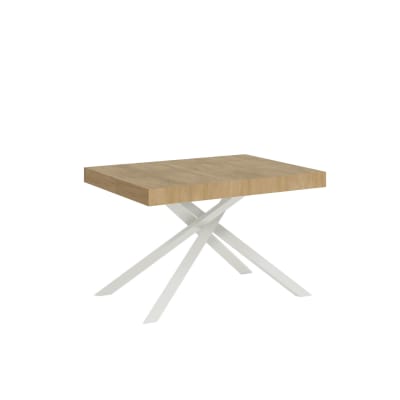 Table extensible 80x120/204 cm effet bois chêne nature
