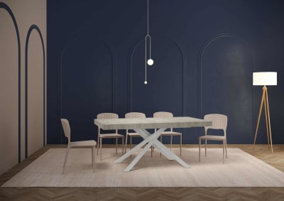 Table extensible 90x180/284 cm effet bois gris béton
