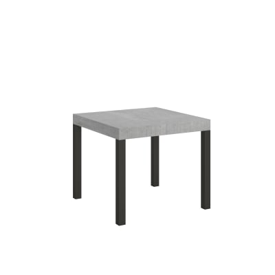 Table extensible 90x90/246 cm effet bois gris béton