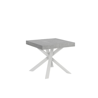 Table extensible 90x90/194 cm effet bois gris béton