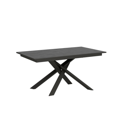 Table extensible effet bois anthracite 90x160/220 cm