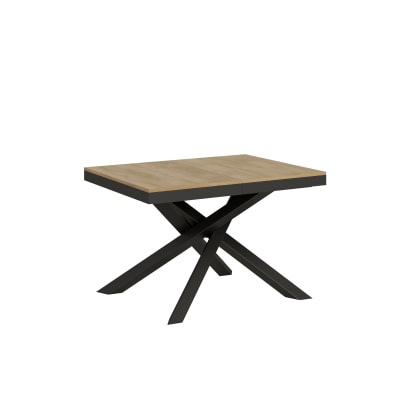 Table extensible 90x120/380 cm effet bois chêne nature