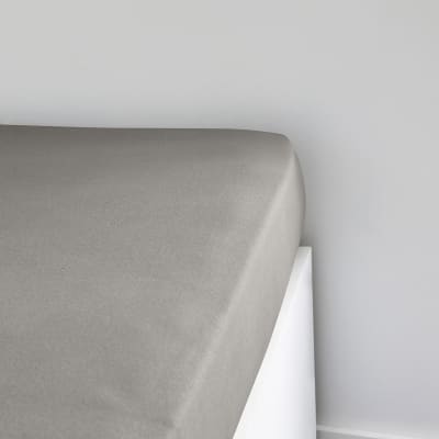 Drap housse 1 personne jersey uni  90x190 cm beige