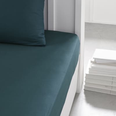 Drap housse pour lit  180x200 cm vert foncé