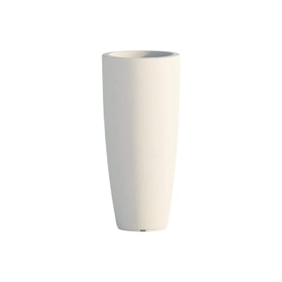Grand vase de jardin rond en résine, couleur unie, Ø 33x70 cm, blanc
