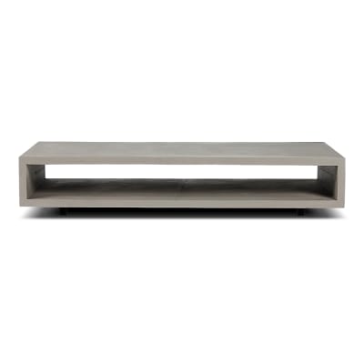 Table basse minimaliste en béton gris - 130x70cm