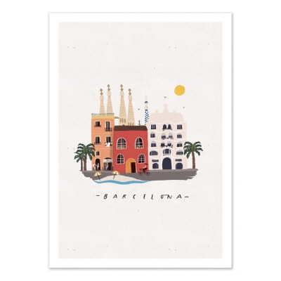 BARCELONA - MAJA TOMLJANIC - Affiche d'art 50 x 70 cm
