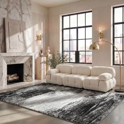 Tapis en polypropylène argent/multicolore, 183 x 274 cm
