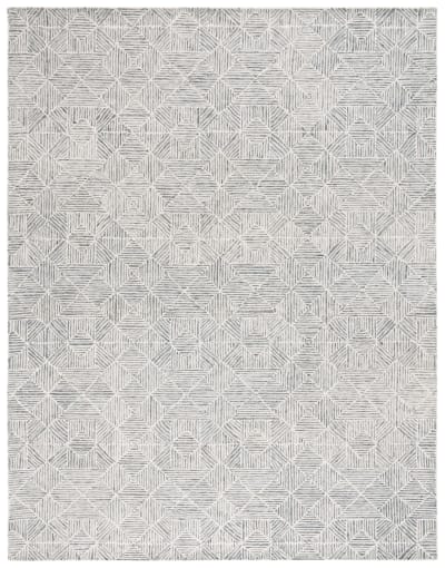 Tapis moderne en laine vert/blanc, 244 x 305 cm