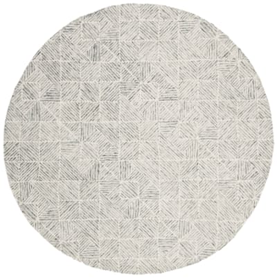 Tapis moderne en laine vert/blanc, 122 cm