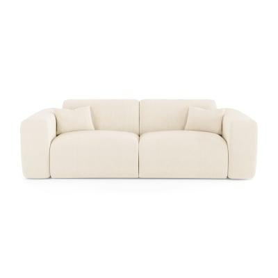 Canapé convertible express 160cm 4 places en velours côtelé crème
