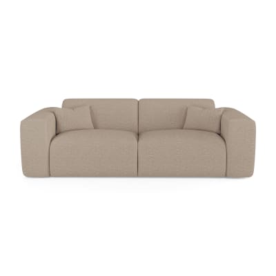 Canapé convertible express 160cm 4 places tissu bouclette taupe