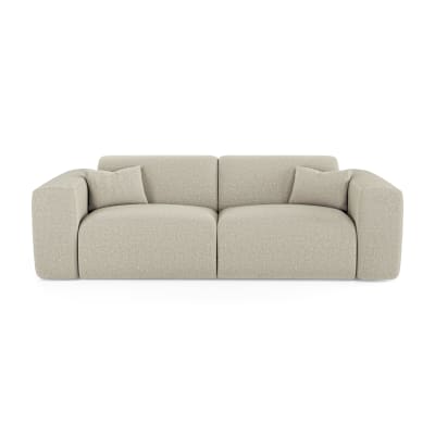Canapé convertible express 160cm 4 places en tissu tramé  beige