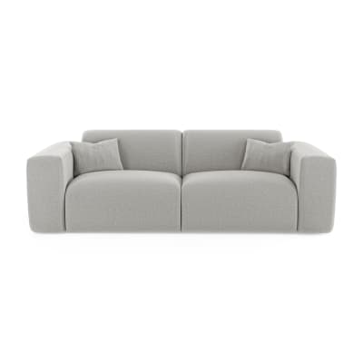 Canapé convertible express 140cm 3places en tissu tramé  gris clair