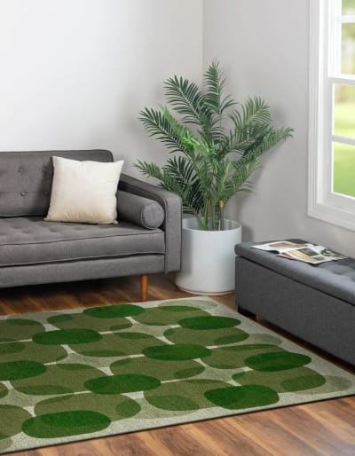 Tapis salon et chambre moderne tissé plat 200x280 cm vert