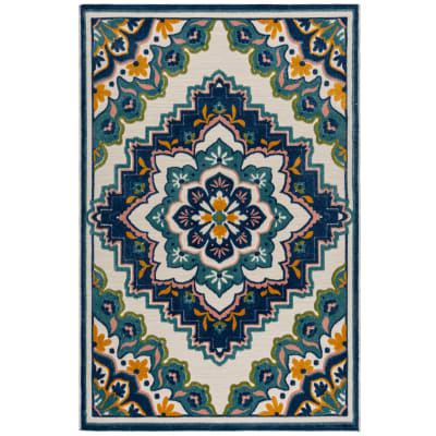 Tapis intérieur extérieur moderne bleu 120x170 cm