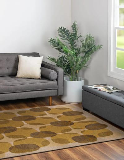 Tapis salon et chambre moderne tissé plat 170x240 cm marron