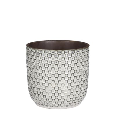 Cache-pot d'intérieur blanc céramique h17.5xl19xl19cm