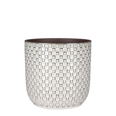 Cache-pot d'intérieur blanc céramique h20.5xl21.5xl21.5cm