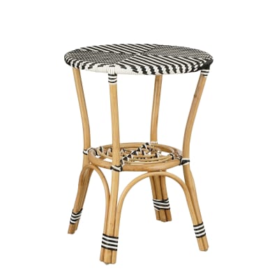 Table de bistrot de jardin noir et blanc H66